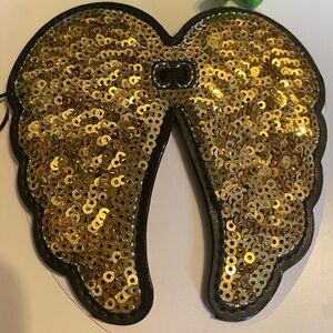 Victoria's Secret Elastic Hair Tie Gold Sequin Wings NEW